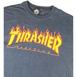 VTG THRASHER Magazine Blue Flame Logo Graphic T-Shirt San Francisco Men Medium